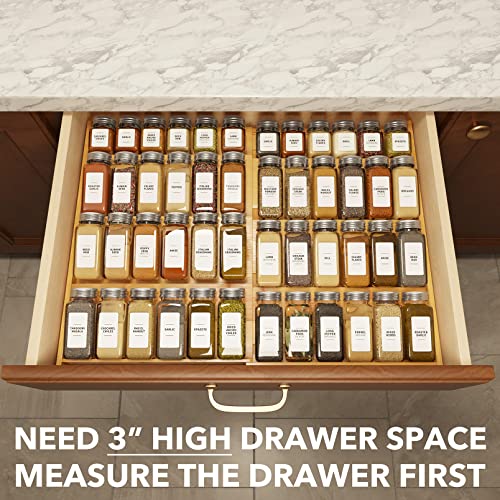 Bamboo Spice Drawer Organizer (12" to 23" Wide / Natural)