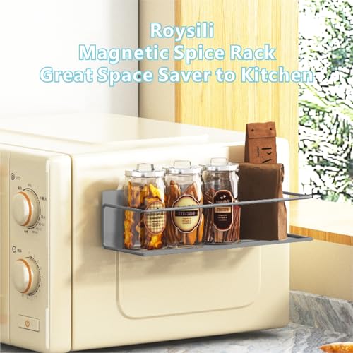 Magnetic Spice Rack For Refrigerator (4 Pack / Grey)