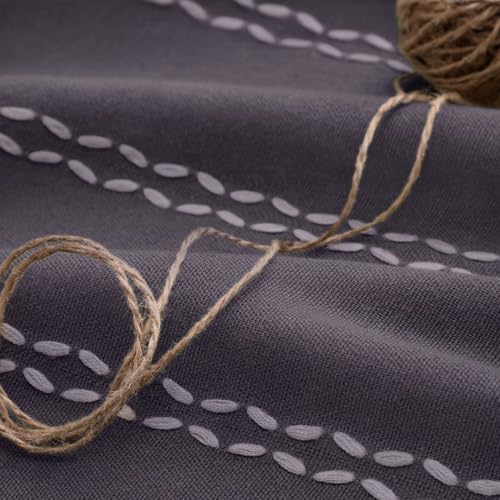 Gray Purple 100% Boho Blackout Curtains 84 Inch 2 Panels (Gray Purple / 52"W x 84"L (Pack of 2))