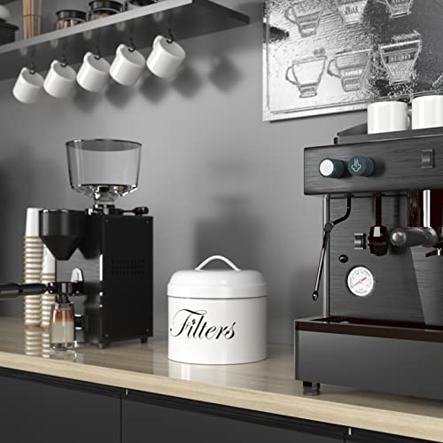 Coffee Filter Holder with Lid (White)