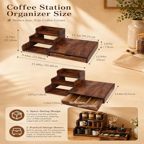 Wooden K Cup Coffee Station Organizer