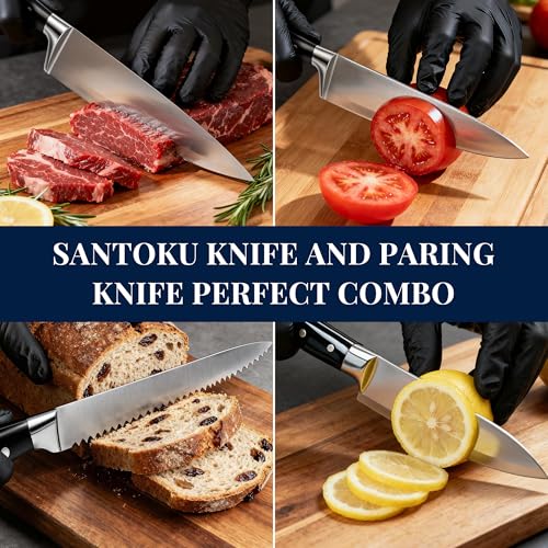 Knife Set 15 Piece Premium Kitchen Knife Block Set (Black)