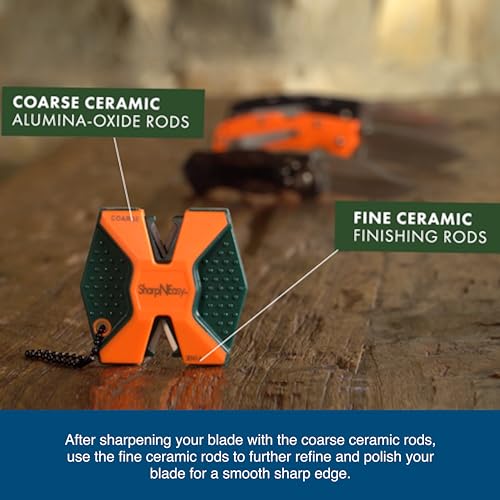 2 Step Coarse and Fine Rods Knife Sharpener (Blaze Orange)