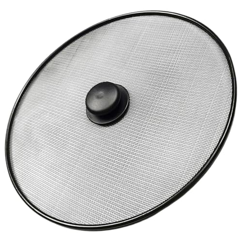Splatter Screen for Frying Pan Oil Splash Guard Mesh Cover for Pot Skillet and Wok 11. Cooking Splash Guard Grease Screen Kitchen Accessory (29x29cm / Black)