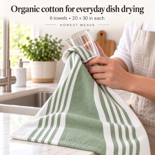Organic Cotton Kitchen Towels (Sage)