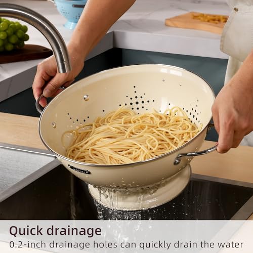 Metal Colander 2 Pack (Almond Cream)