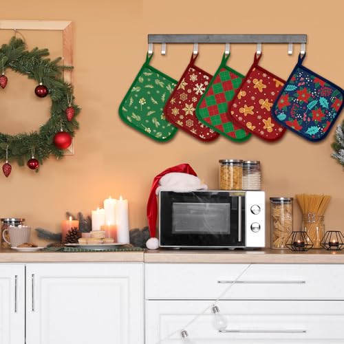 12 Pcs Pot Holders with Pocket (Red and Green / Christmas)