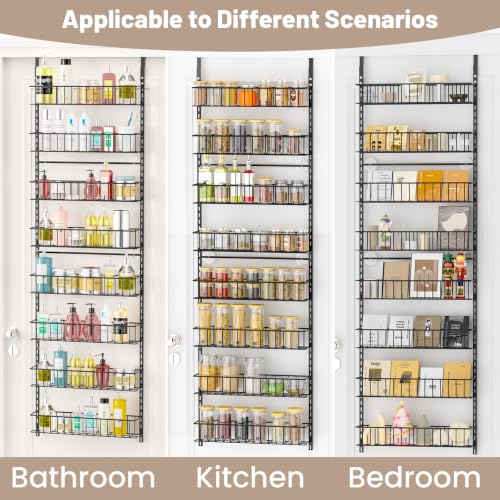 8 Tier Pantry Door Organizer (Black / 8-Tier)