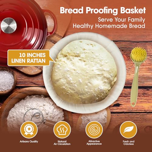 5QT Enameled Cast Iron Dutch Oven for Bread & Multi (Red)