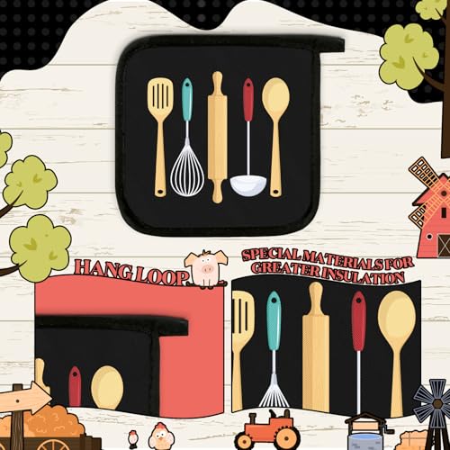 12 Pcs Pot Holders with Pocket (Bright Color / Farmhouse)