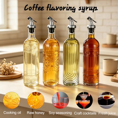4 Pcs Coffee Syrup Dispenser Bottles Set