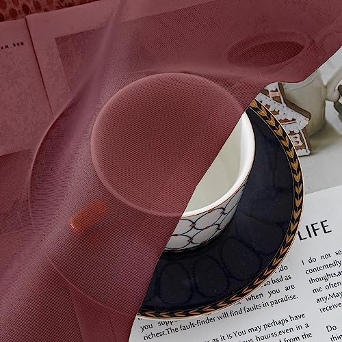 Sheer Curtains Burgundy Red (40"W x 63"L (Pack of 2) / Burgundy)