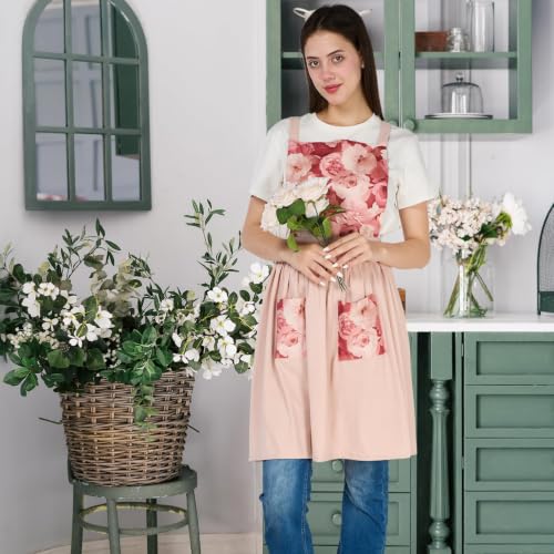 Aprons for Women with Pockets (Pink)