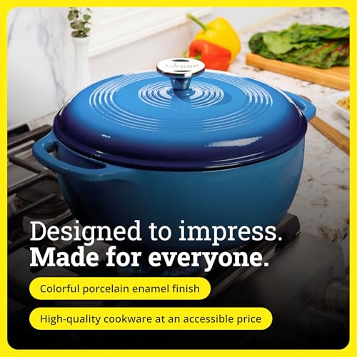 Essential Enamel Cast Iron Dutch Oven (Caribbean Blue)