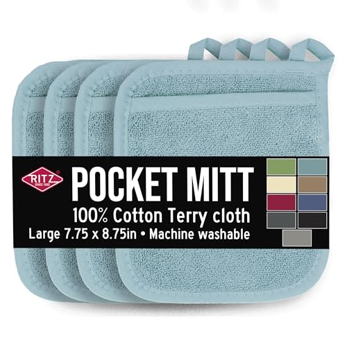 Terry Pocket Mitt & Hot Pad (4-Pack / Dew)