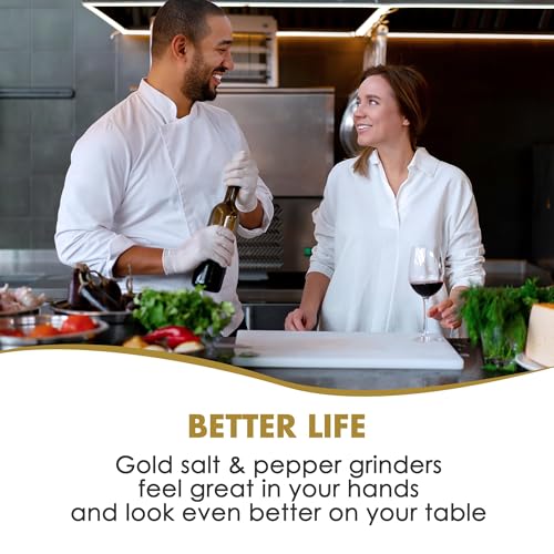 Golden Salt and Pepper Grinders Set (shiny gold / medium)