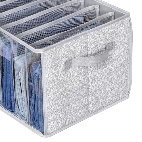 Pants Organizer Jeans Organizer for Closet (Grey Pattern)