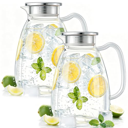 Glass Pitcher with Lid and Handle