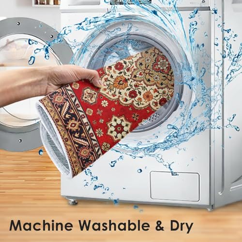 Absorbent Dish Drying Mat Kitchen Counter 18" x 24" Moroccan Royal (18" x 24" / Red Tribal)