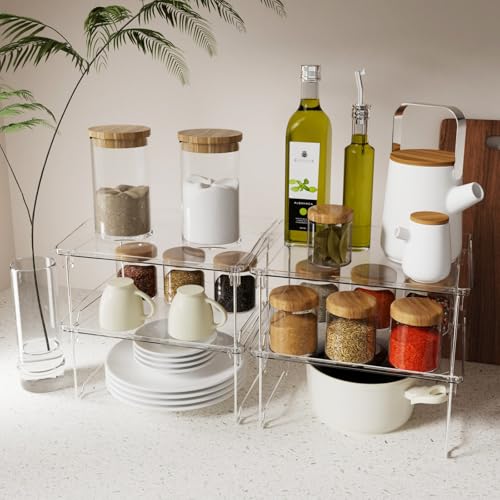 2 Pcs Cabinet Organizer Shelf (clear / 2 pack)