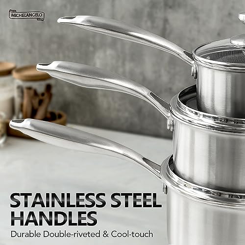 Triply Stainless Steel Pot Set (1+2+3QT)
