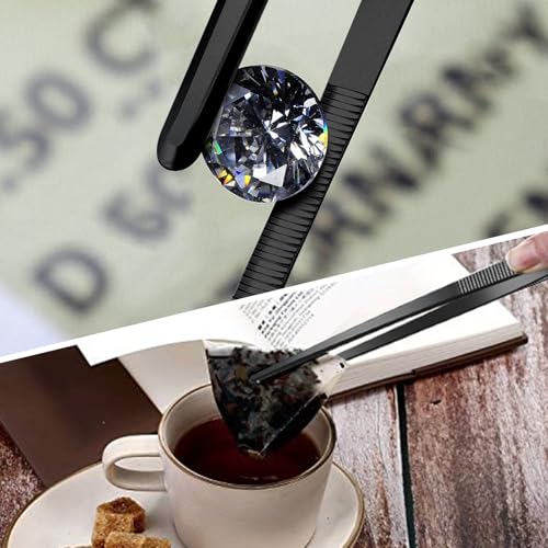 4 Packs 12 Inch Cooking Tweezers Bar Kitchen Tongs (12 Inch / Black)