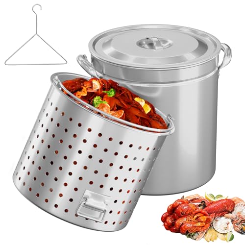 82QT Stainless Steel Stock Pot for Boiling Seafood (82 Quarts)