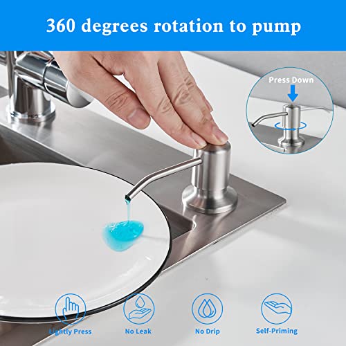 Built in Soap Dispenser for Kitchen Sink (Brushed Nickel)