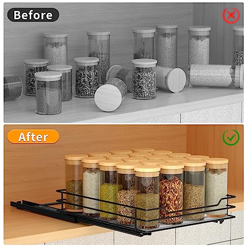 Pull Out Spice Rack Organizer for Cabinet (1 Tier,8.5''Wx10.5''Dx2.5''H)