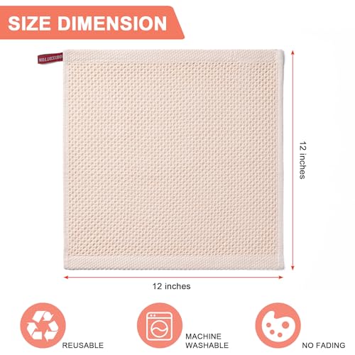 Kitchen Towels 8 (Beige / 12 x 12 - 8 Pack)
