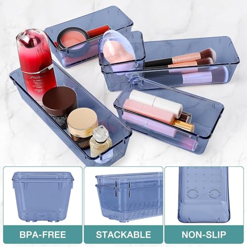 16 PCS Drawer Organizer Set (Dark Blue / 16 PCS)