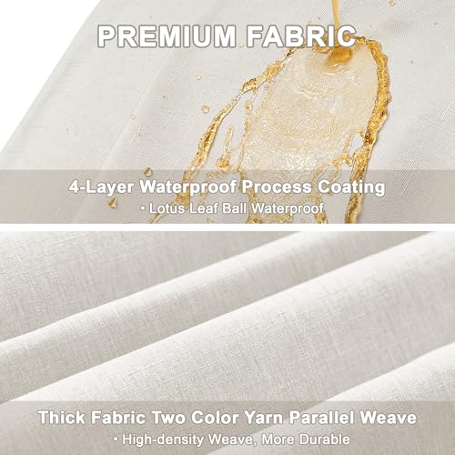 Faux Linen Farmhouse Table Cloth 60"x104" for 6 ft Rectangle Table (Ivory / 104" x 60" (Rectangular))