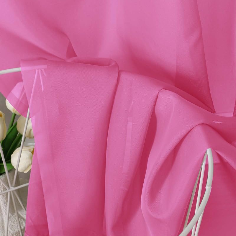 Hot Pink Sheer Curtains 96 Inches Long 2 Panels (Hot Pink / 42"W x 96"L (Pack of 2))