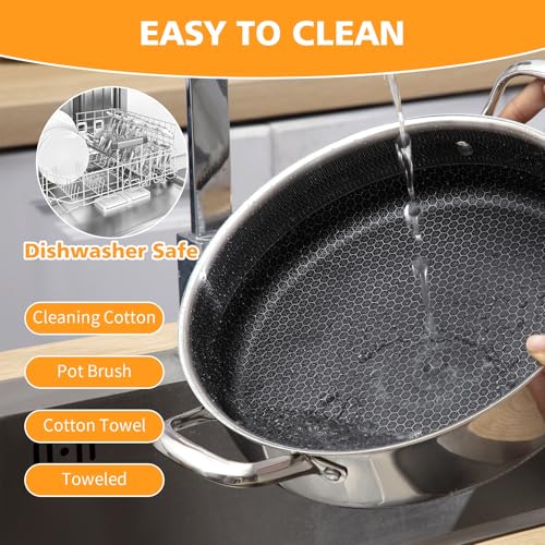 Saute Pan 10 Inch Nonstick Deep Frying Pan (Stainless-steel / 10inch)