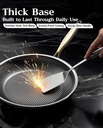 Nonstick Frying Pan Set (Gold-Lid)