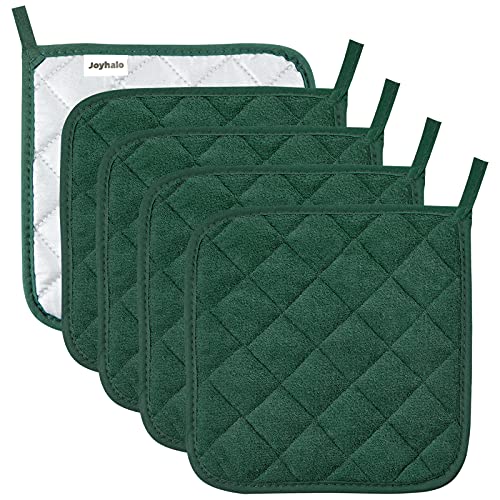 5 Pack Pot Holders for Kitchen Clearance (Dark Green / Pot Holders)