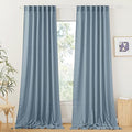 Sheer Curtains 102 inches (Dusty Blue / 52"W x 102"L (Pack of 2))
