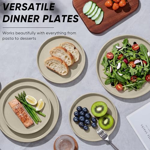 7.9 Inch Ceramic Dinner Plates (Deep Khaki / 7.9'')