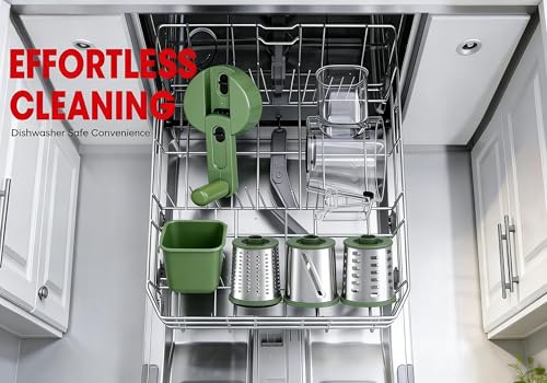 Rotary Cheese Grater Hand Crank with Foldable Handle (Green)