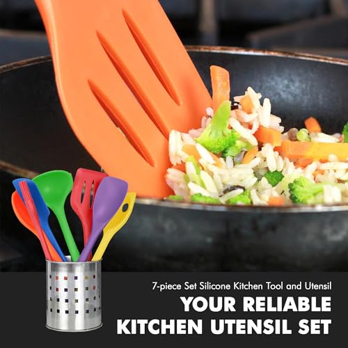Premium Silicone Kitchen Tool and Utensil Set (7 Piece Set / Assorted)