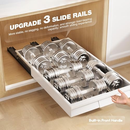 Pull Out Cabinet Organizer (White / 11"-16"W x 17"-24"D(2Pack))