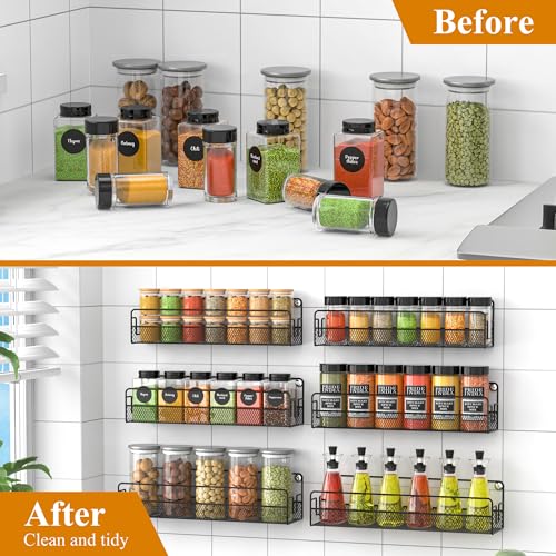 Wall Mounted Spice Rack Organizer (6 Tier)