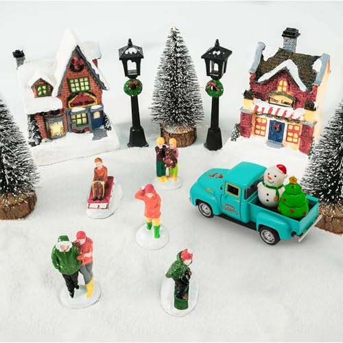 Vintage Blue Christmas Truck Decor (Xmas-tiffany Blue)