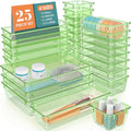25 PCS Plastic Drawer Organizer Set (Clear Green)