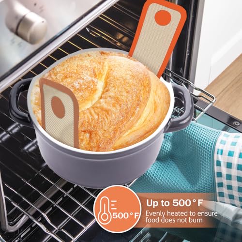 Sourdough Silicone Bread Sling for Dutch Oven (Orange / 2Pack Round)