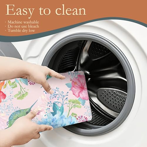 Humming Bird Dish Drying Mats 18x24 Inch (Humming Bird Tropical Flowers)