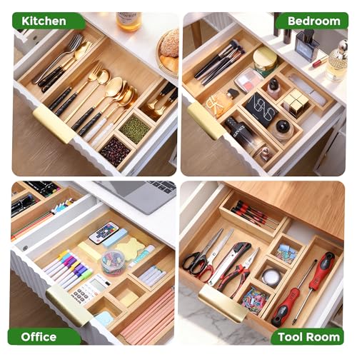 Bamboo Drawer Organizer Set (14)