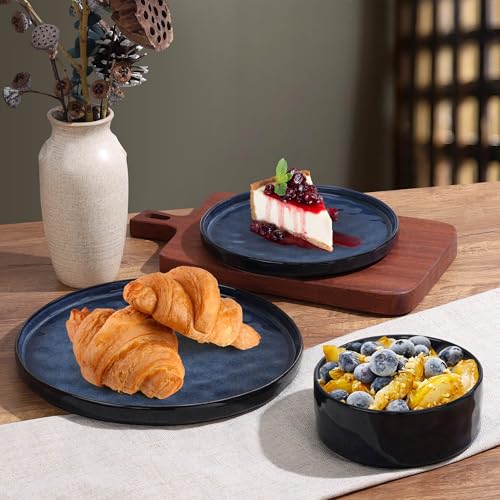 12 Pieces Stoneware Dinnerware Set (12-Piece / Cetacean Blue)