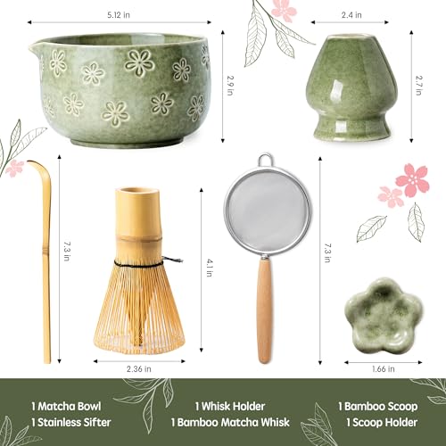 Matcha Whisk Set (Mottled Green)