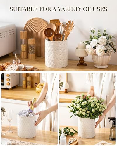 LYDIA Ceramic Utensil Holders (Five-Leaf Grass)